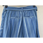 Anthropologie By  XS Blue Linen Blend Laguna Cropped Wide Leg Pant Lagen Beach Photo 7