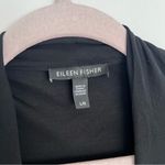 Eileen Fisher  black silk drape front cardigan Photo 1