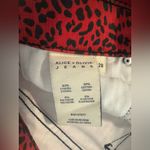 Alice + Olivia Good High Rise Ankle Skinny Jeans Red Leopard Funky Rock Size 28 Photo 10