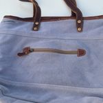 Myra Blue and White Chevron Tote Bag Photo 8