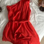 Amazon Coral One Shoulder Romper Photo 0