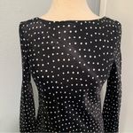 ZARA  New Women Black/White Long Sleeve Polka Dot Satin Dress Size Large Photo 10
