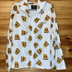 Dangerous people bag head windbreaker zip up jacket large White Photo 0