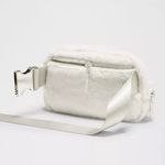 Lululemon White Fleece Belt Bag Silver Photo 1