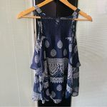 No Boundaries Women’s Blue and White Flowing Tank Photo 2