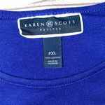 Karen Scott petites snowflake top w/rhinestones longsleeve blue PXL Photo 8