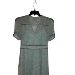 Coach Printed Long Chiffon V Neck Turquoise Brown Dress Size 2 Photo 7