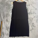 Roz & Ali Black Sleeveless Keyhole Knee Length Shift Dress Top Tied Overlay, L Photo 1
