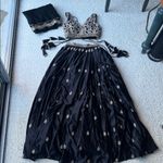 Lashkaraa Embroidered Satin Lehenga Black and Gold XS/S Size undefined Photo 4