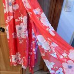 Pink Lily  Vibrant melon and Pink Floral Maxi Dress small Photo 5