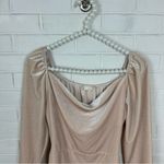 Altar'd State Altar’d State Nude Velvet Shimmer Body-con Long Sleeve Dress Size M Photo 0