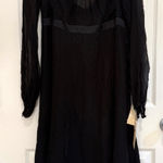 Anne Klein  Silk Dress Long Sleeve Sheer Black Cocktail Party Dress Size 6‎ Photo 0