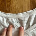 Pact  Size 100% Organic Cotton White V Neck Long Sleeve Tee medium Photo 2