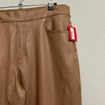 Spanx NEW  - Leather-Like Straight Leg Pant Luxe Toffee Tan Pull On Minimalist XL Photo 3