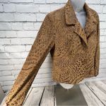 Vintage Essentials by Milano Faux Fur leopard Print Blazer Jacket Size L Brown Size L Photo 6