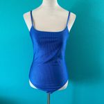 Aerie NWT Shine Rib Strappy Scoop Full Coverage One Piece Swimsuit Blue Photo 2