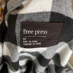 Free Press Women xs  Buffalo plaid black & white flannel button down shirt shacket Photo 3