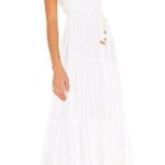 Karina Grimaldi NEW/NWT  Revolve KARLA White Metallic Midi Dress Size Small Photo 1