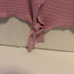 TU WOMAN PINK WITH SILVER METALLIC THREADING SHORT SLEEVE TIE IN CENTER HEM Size M Photo 3