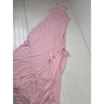 Lulus NWT  Majestic Perfection Light Pink Ruffled Halter Maxi Dress Bride Size L Photo 2