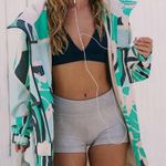 Free People NWT Singin' In The Rain Printed Packable Jacket in Wave Runner Photo 3