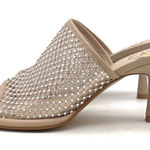 Ted Baker  Celya Crystal Mesh Heeled Mules Sandals Nude Tan Size EU 39 US 8.5 Photo 0