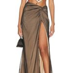 NBD  - Amryn Crop Top & Slit Maxi Skirt in Black & Nude Photo 6