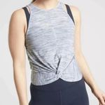 Athleta Essence Twist Front Athletic Tank Top Size Medium Spacedye Blue Heather Photo 0