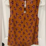 Modcloth Orange Pink Floral Keyhole Neck Tank Top Women’s Size XS Photo 1
