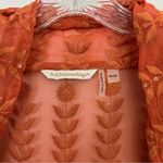 Soft Surroundings  Silk Embroidered Sequin Vest Drape Front Orange One Size Photo 6