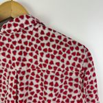 Talbots ‎ Red Hearts Button Down Shirt Medium Long Sleeve Preppy Valentine's Mod Photo 1