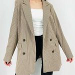 Rachel Zoe  Oversized Neutral Plaid Blazer Size L Photo 0