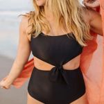 NWT Raising Wild The Claire Onyx Black Ribbed One Piece Cutout Swimsuit Size XS Photo 12