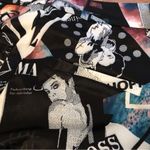 OVI collage print satin ankle pants size M Photo 8