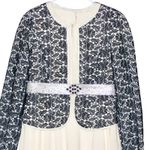 Navy White Long Sleeve Maxi Dress Size Large Photo 1