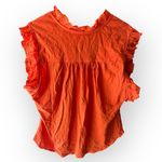 cupio NWT  Vibrant Orange Ruffled Blouse Photo 3