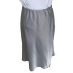 Pinstripe satin slip skirt, Must Have women's large black silver gray silky midi Photo 1