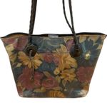 Patricia Nash  Tan Multicolor Leather Floral Handbag Tote Photo 1