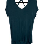 Maurice's 24/7 Scoop Cowl Strappy Back Tee Dark Teal Short Sleeve Photo 0
