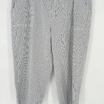 Talbots Pull On Striped Crop Pants Size 2X White Grey Classic Nautical Office Photo 0