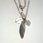 Elegant Multi Color Shell Glass Beaded Boho Pendant Necklace Silver Photo 5