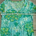 Lilly Pulitzer  Palmetto Dress Womens Medium Lagoon Green Wave Rider Cotton Photo 4