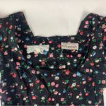 vintage women's XS small Saks Fifth Ave Young dimensions black floral tiered mid Photo 4