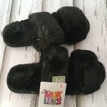Plush Slippers, Size 8 Black Photo 2