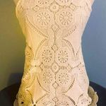 Frazzle Cream Crochet Halter Top Size M Photo 0