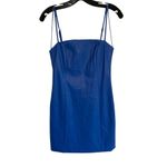 LBLC The Label Marta Mini Dress in Blue Small New Womens Vegan Faux Leather Photo 4