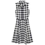 Banana Republic  Gingham Plaid Shirtdress Navy Blue Gray White Dress 8 Photo 1