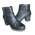 Sorel Danica Short Waterproof moto ankle boot in black leather Photo 11