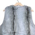 Philosophy Womens M Gray Faux Fur Vest NEW Photo 3