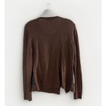 Lafayette 148 Wool Alpaca Leather Panel Sweater Quiet Luxury Brown Chic Luxe M Size M Photo 9